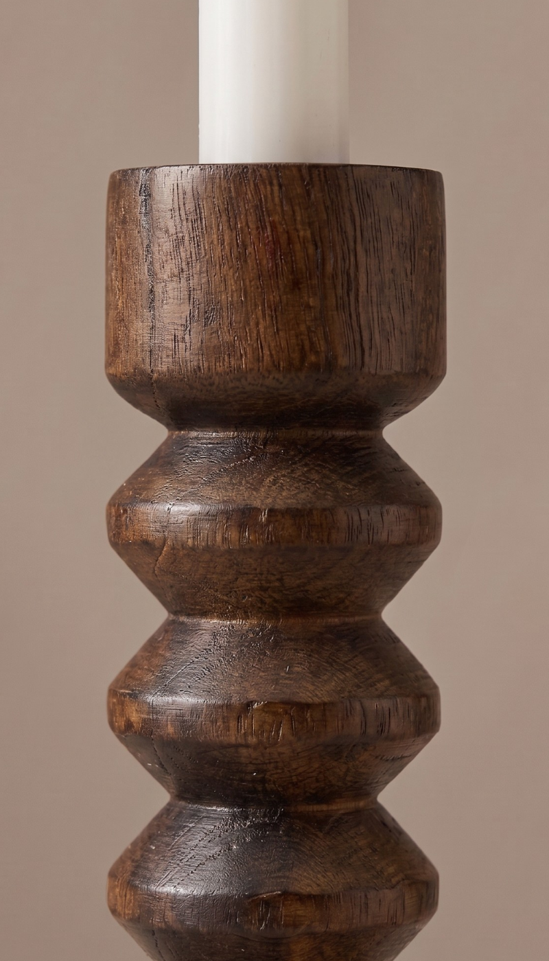 Portavelas madera de mango Azahar
